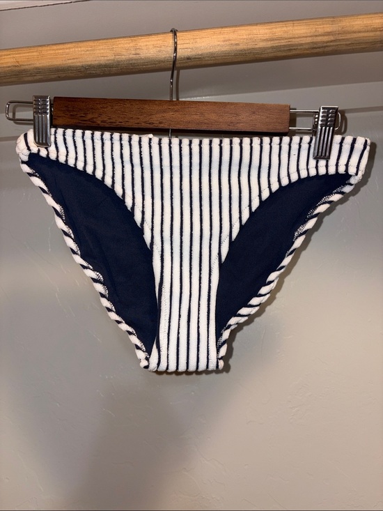 aerie Other - aerie Navy & White Vertical Stripe Bikini Bottom